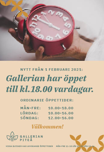 Nya öppettider för 2021